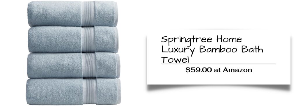 Springtree Home Luxury Bamboo Bath Towel Set of 4 | 35% Bamboo - 65% Cotton | Absorbent Quick-Dry Bamboo Towels for Bathroom |Oeko-TEX® Standard 100 Cotton