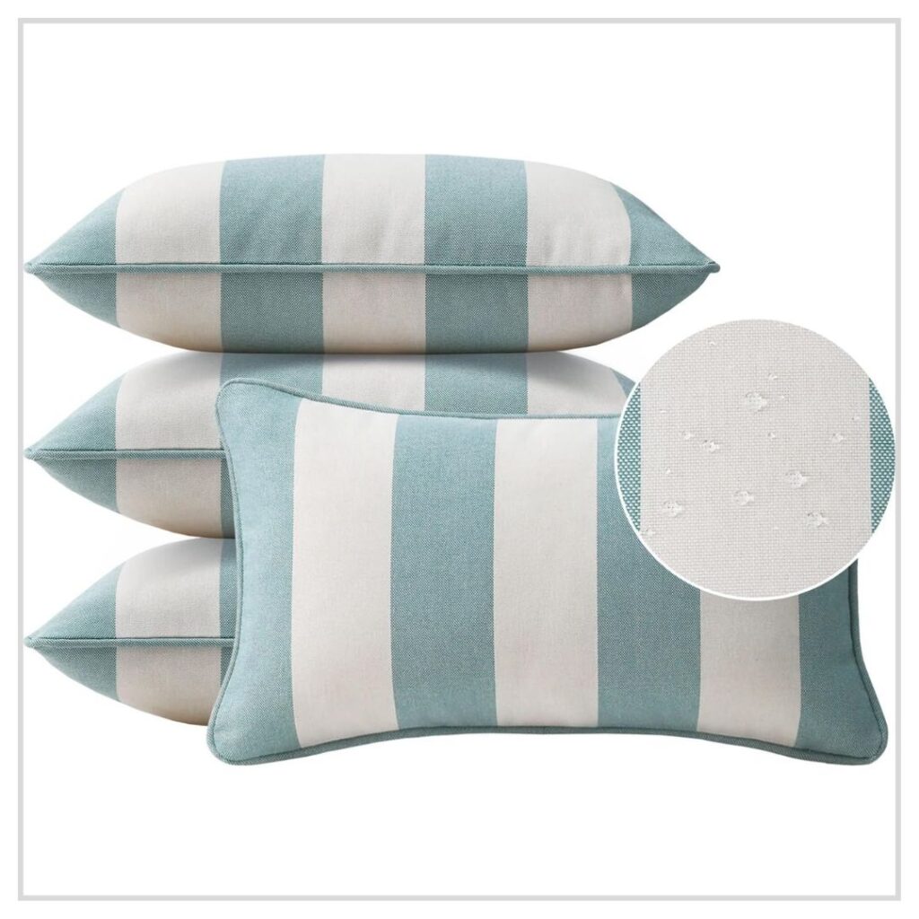 Elevate your outdoor or indoor seating with this set of 4 stylish lumbar pillows. Each 20" x 12" cushion comes with an insert and features a water-repellent cover, making them perfect for patios, backyards, porches, or even cozy corners inside your home. Designed for comfort and durability, they bring both function and flair to any space.